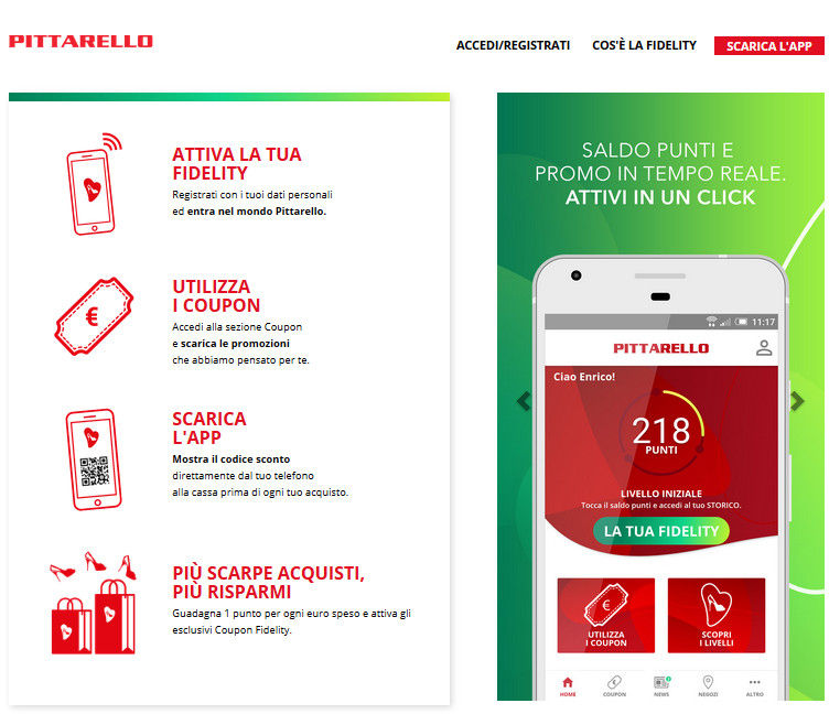 Sito Fidelity Card Pitarello